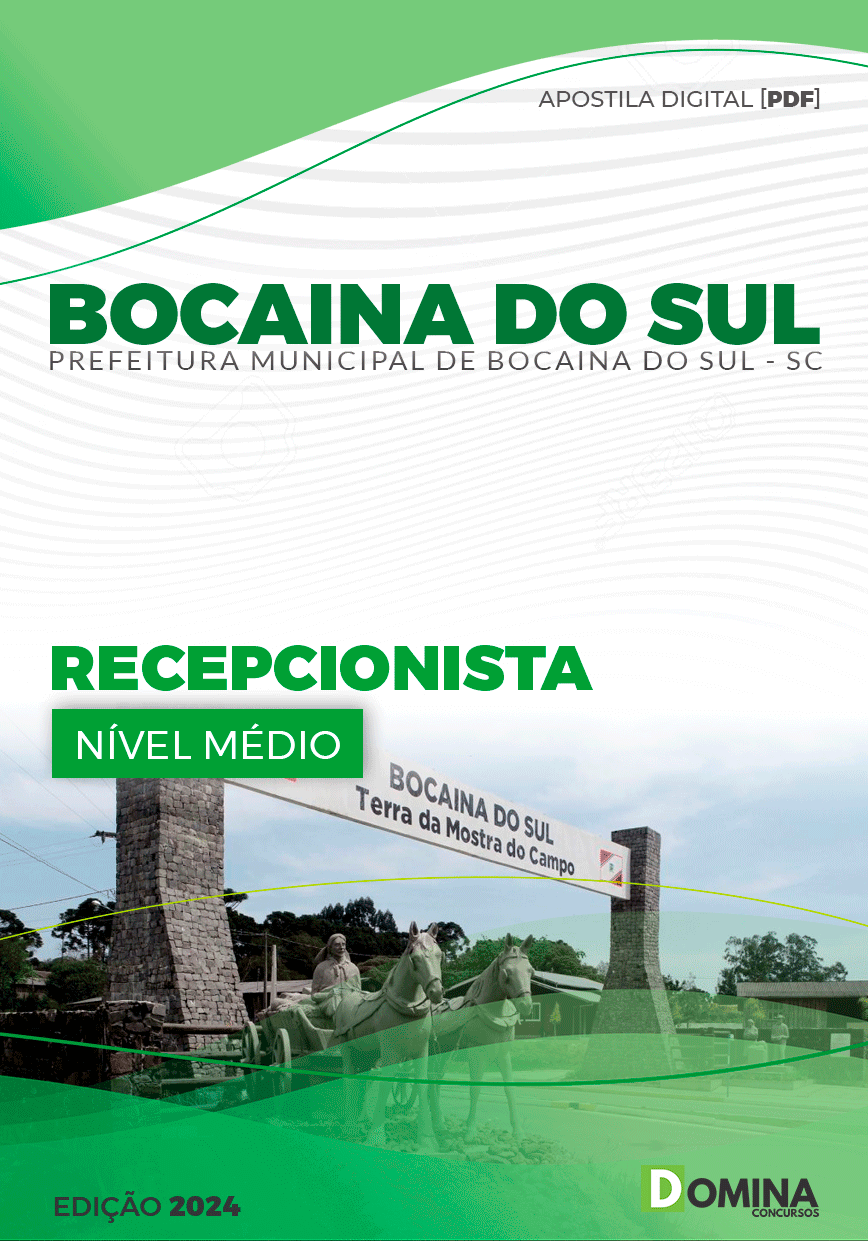 Apostila Pref Bocaina Do Sul SC 2024 Recepcionista