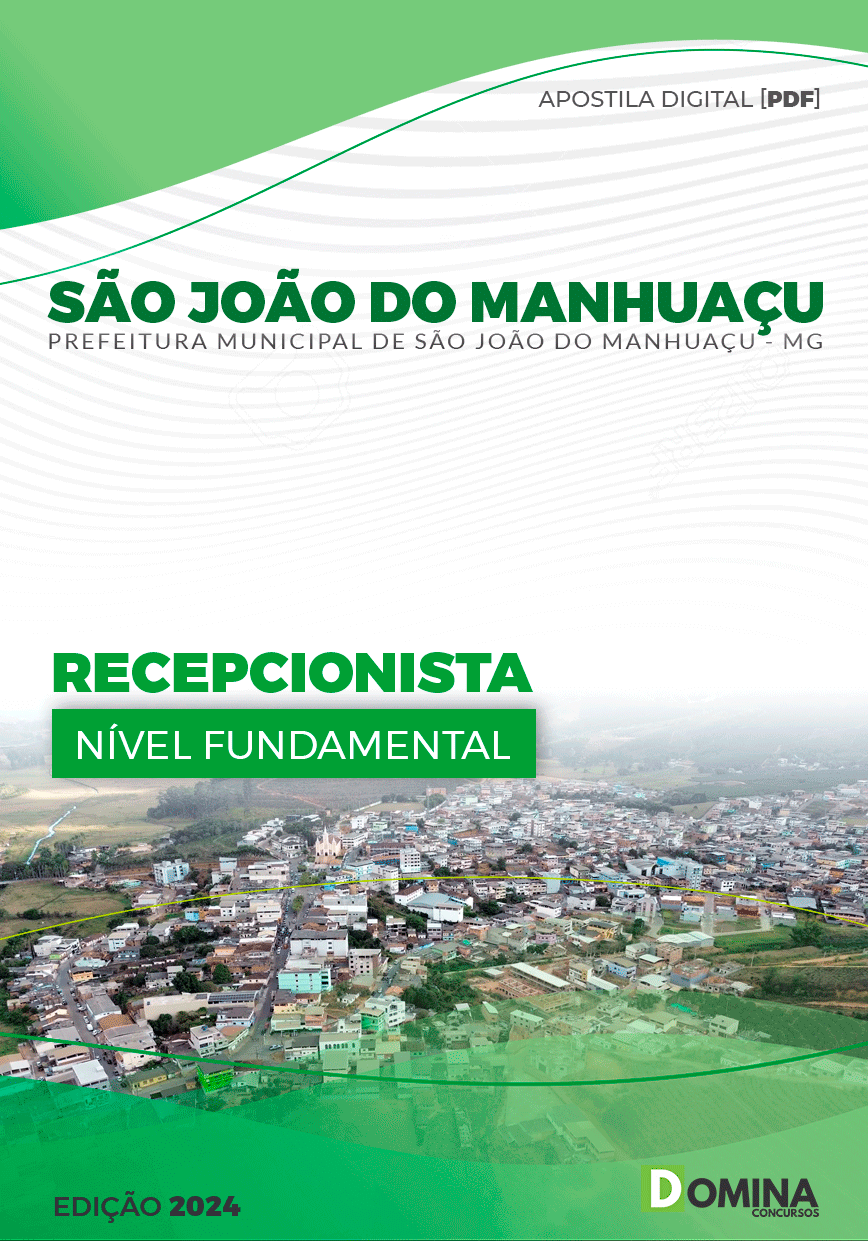 Apostila Pref São João do Manhuaçu MG 2024 Recepcionista