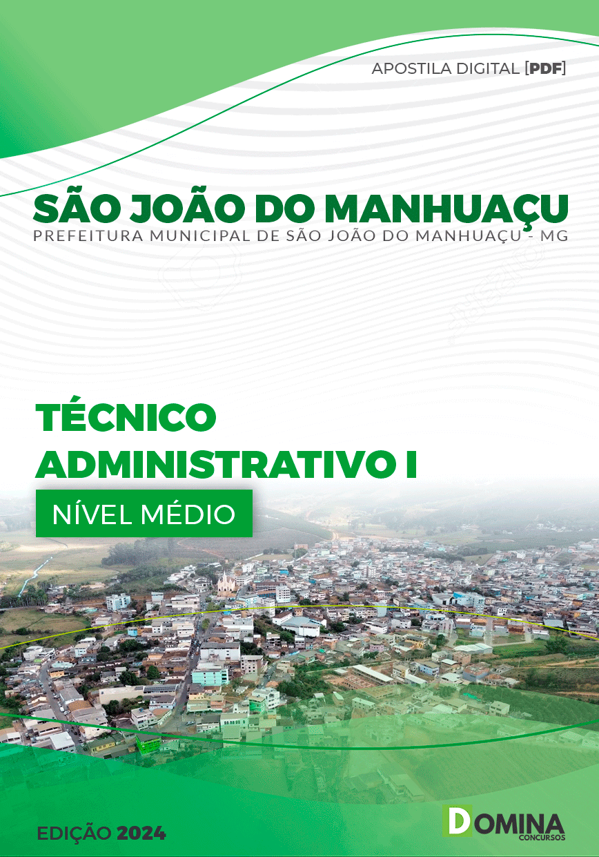 Apostila Pref São João do Manhuaçu MG 2024 Técnico Administrativo I