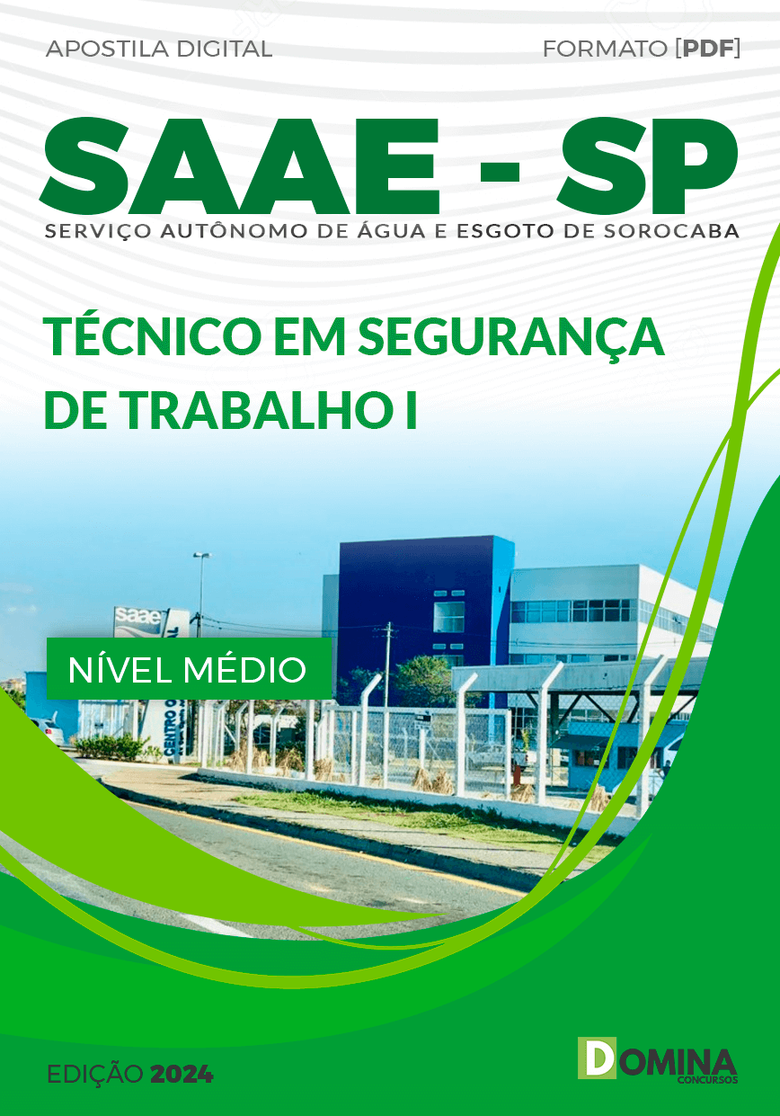Apostila SAAE Sorocaba SP 2024 Técnico Segurança Trabalho I