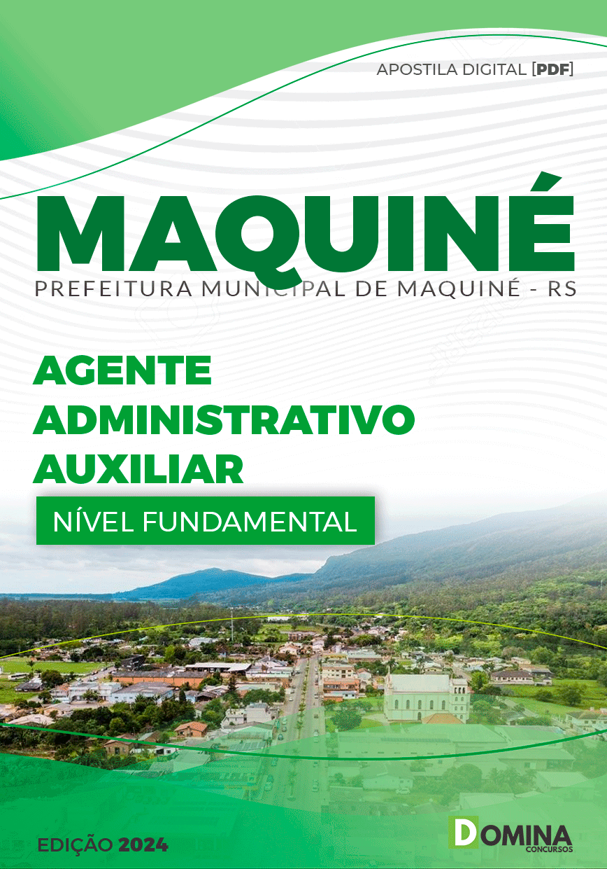 Apostila Prefeitura Maquiné RS 2024 Agente Administrativo Auxiliar