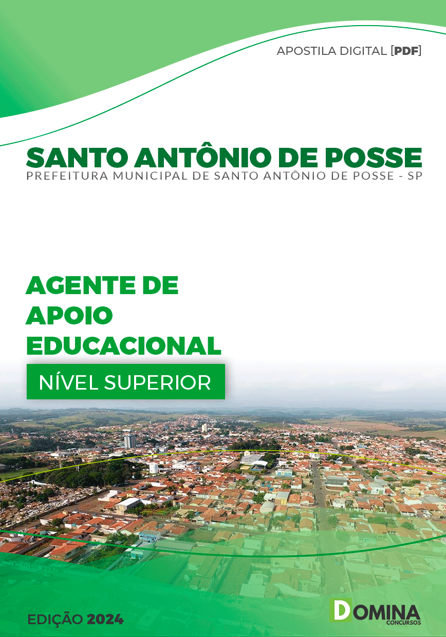 Apostila Pref Santo Antônio De Posse SP 2024 Agente Apoio Educacional