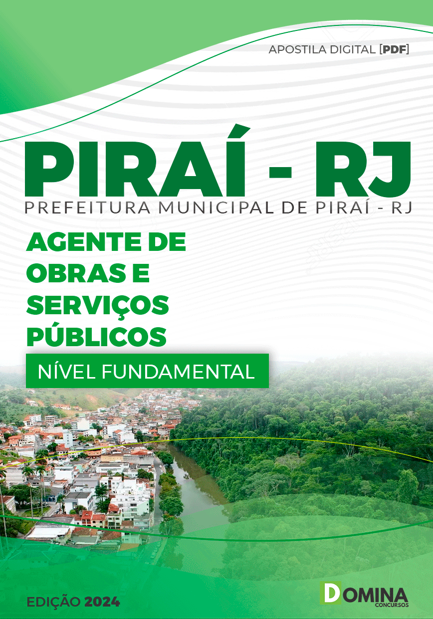 Apostila Pref Piraí RJ 2024 Agente Obras Serviços Públicos