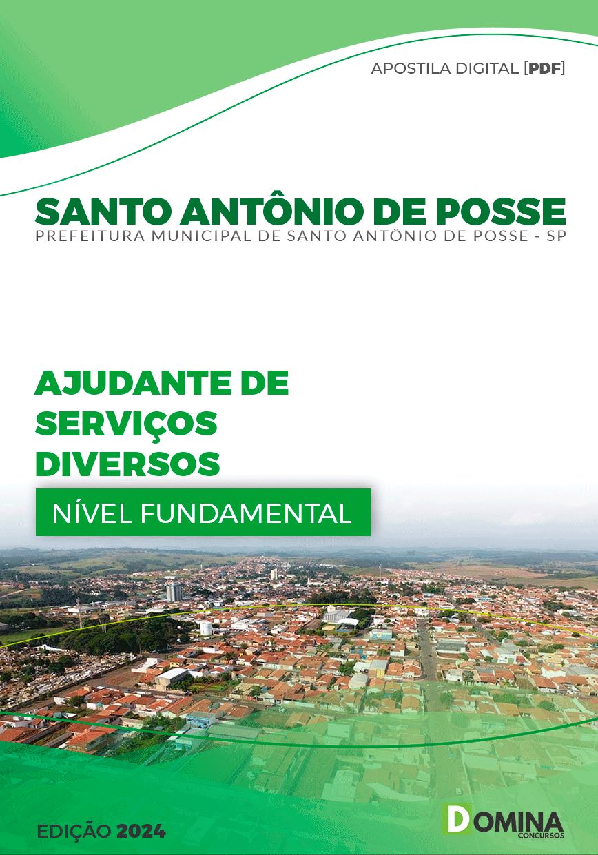 Apostila Pref Santo Antônio De Posse SP 2024 Ajudante Serviços Diversos