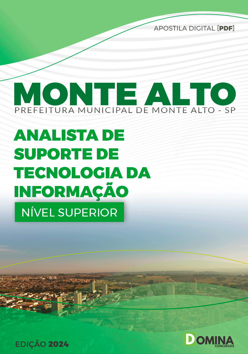 Apostila Prefeitura Monte Alto SP 2024 Analista de Suporte de TI