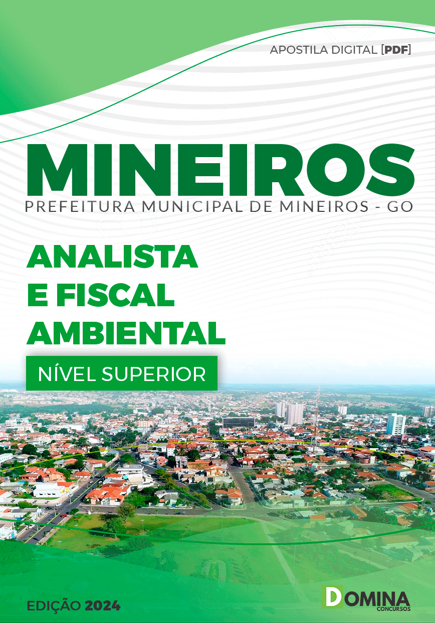 Apostila Prefeitura Mineiros GO 2024 Analista e Fiscal Ambiental