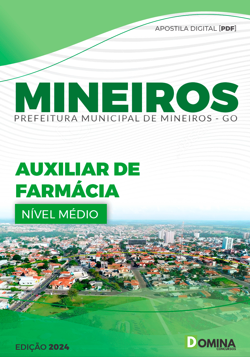 Apostila Prefeitura Mineiros GO 2024 Auxiliar de Farmácia