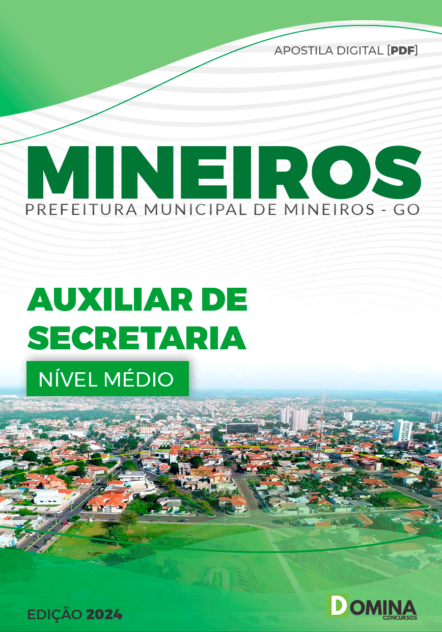 Apostila Prefeitura Mineiros GO 2024 Auxiliar de Secretaria