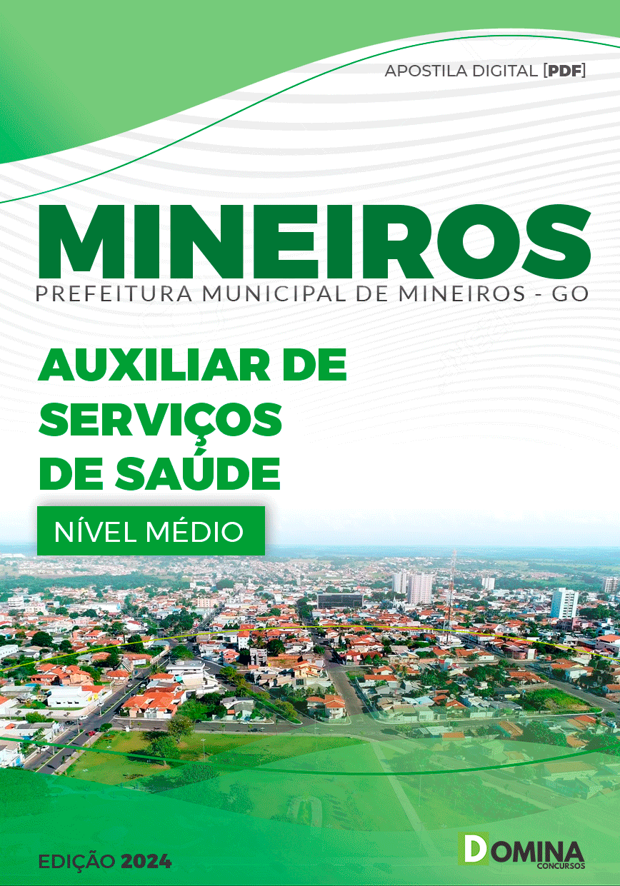 Apostila Prefeitura Mineiros GO 2024 Auxiliar Serviços de Saúde