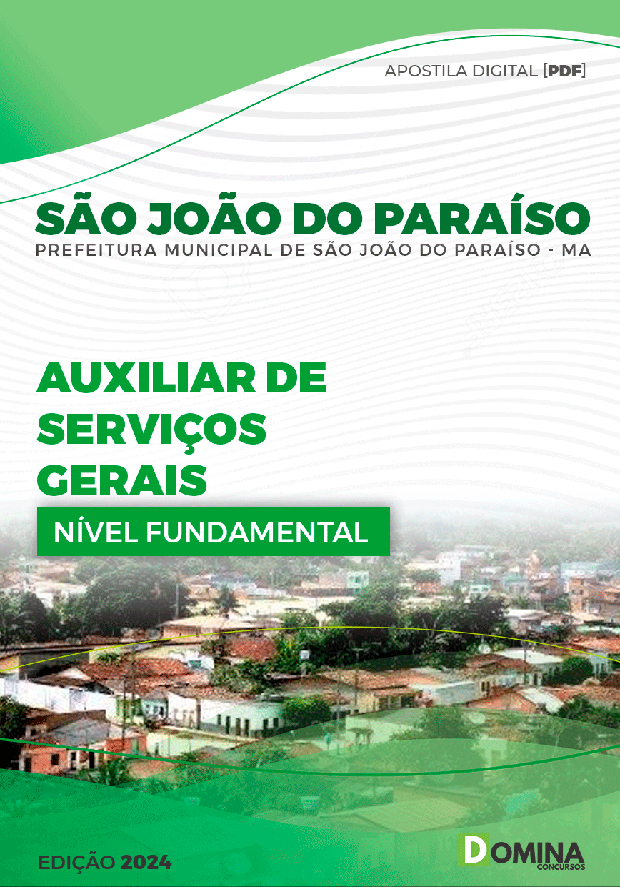 Apostila Pref São João do Paraíso MA 2024 Auxiliar Serviços Diversos