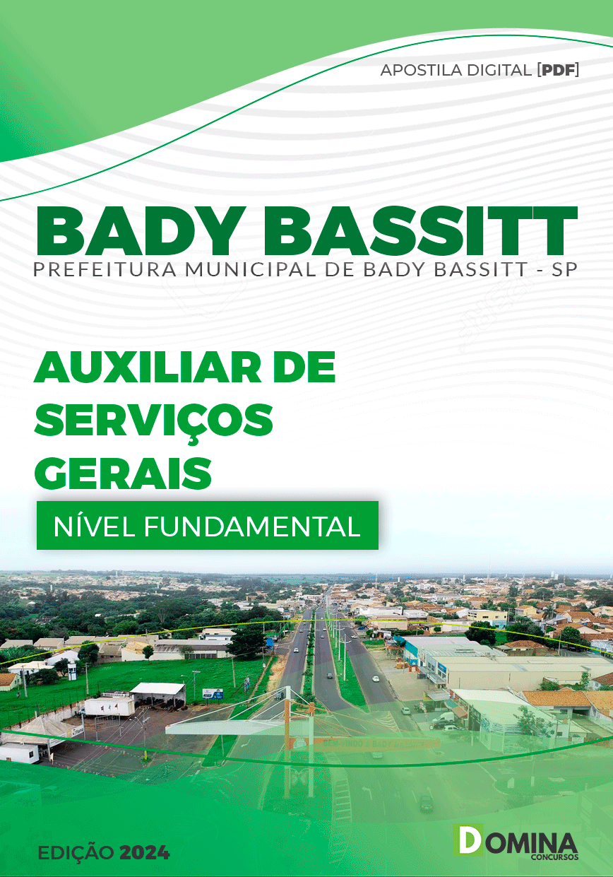 Apostila Pref Bady Bassitt SP 2024 Auxiliar Serviços Gerais