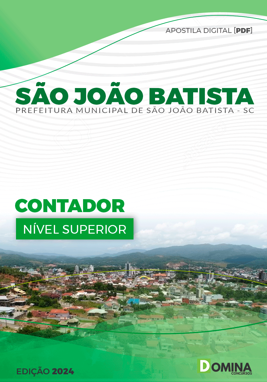 Apostila Pref São João Batista SC 2024 Contador