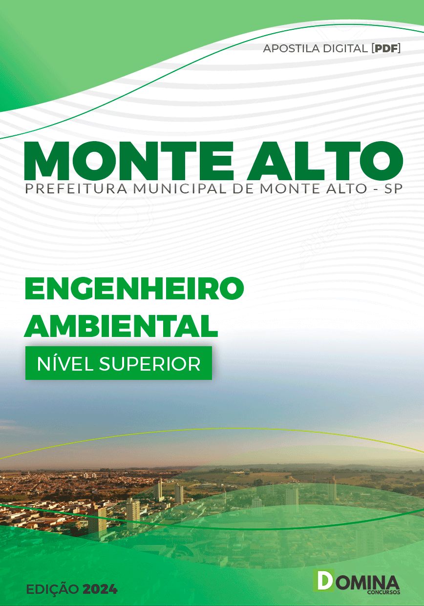 Apostila Prefeitura Monte Alto SP 2024 Engenheiro Ambiental