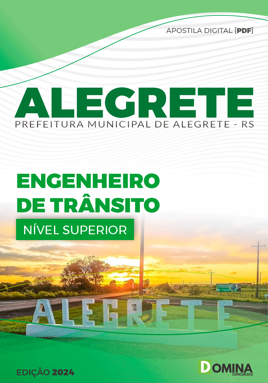 Apostila Prefeitura Alegrete RS 2024 Engenheiro de Trânsito