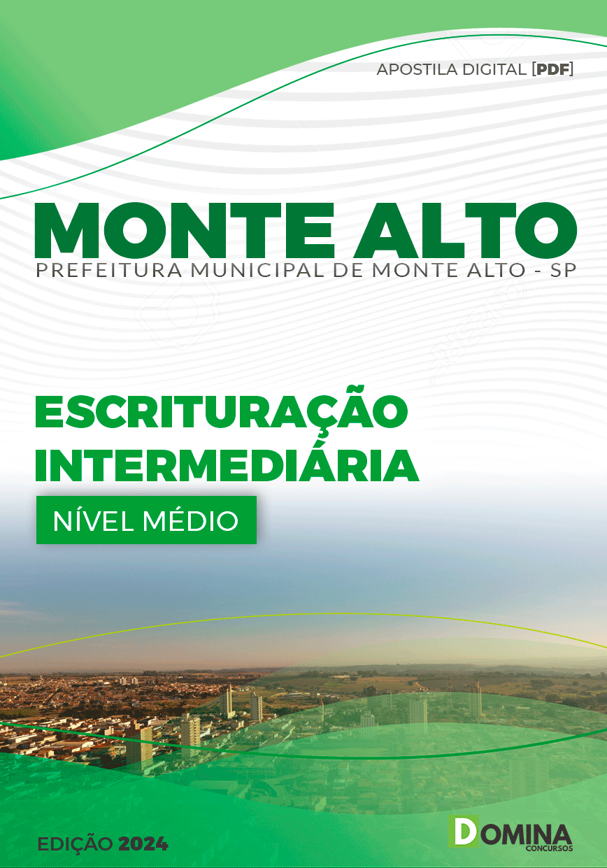 Apostila Prefeitura Monte Alto SP 2024 Escrituração Intermediária