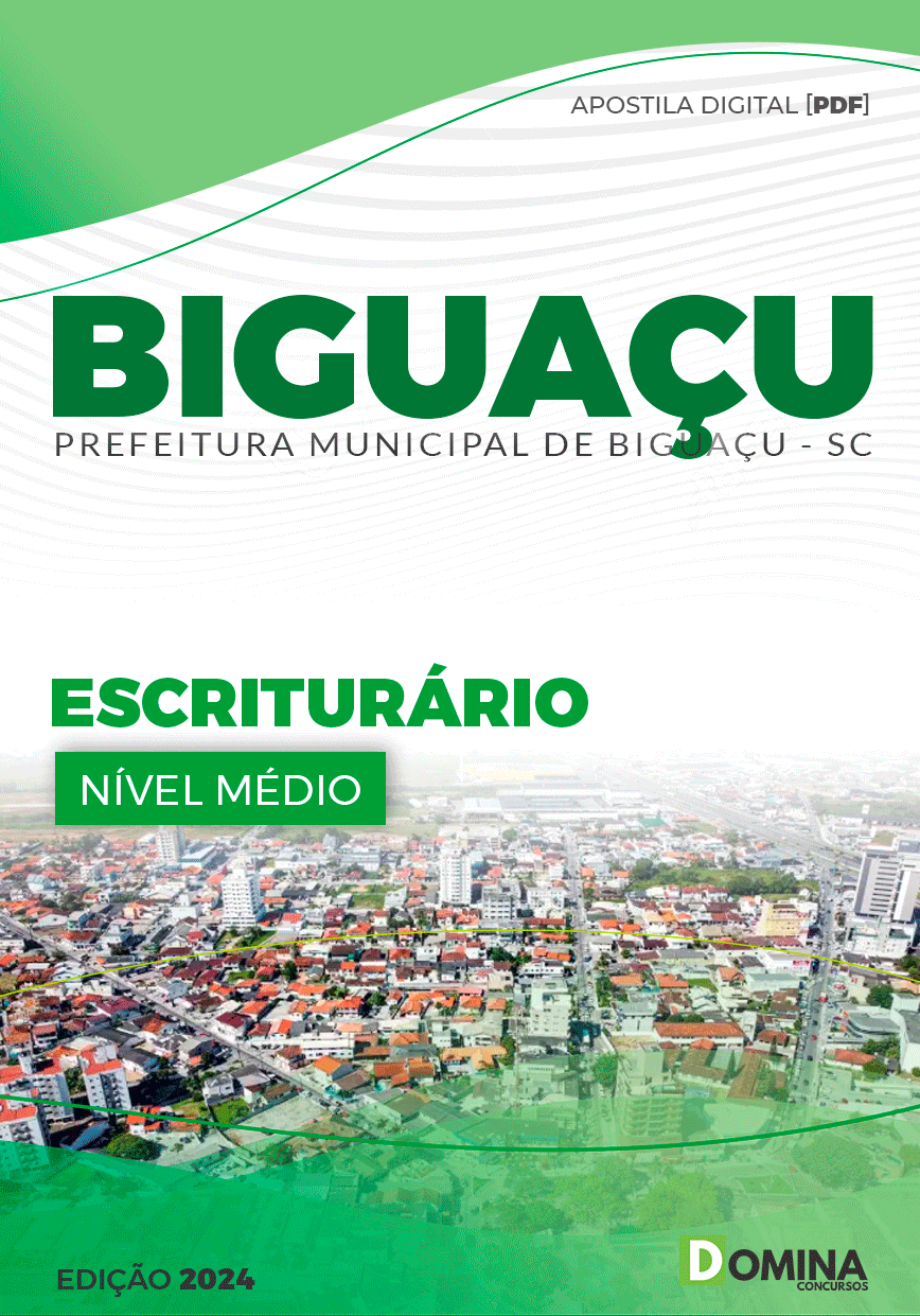 Apostila Prefeitura Biguaçu SC 2024 Escriturário