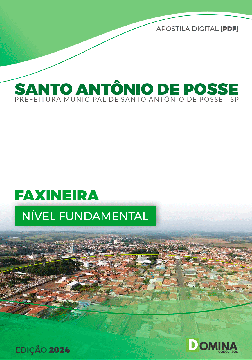 Apostila Pref Santo Antônio De Posse SP 2024 Faxineira