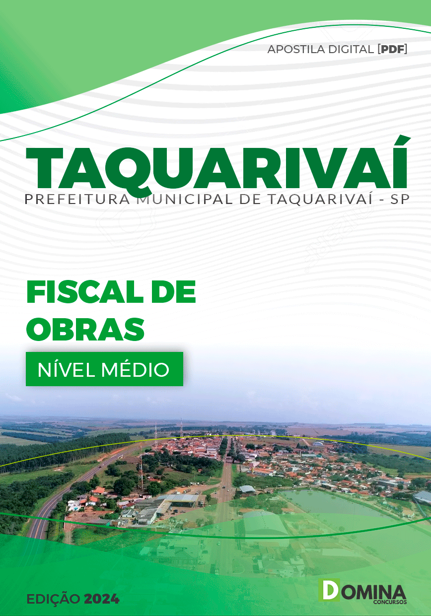 Apostila Prefeitura Taquarivaí SP 2024 Fiscal de Obras