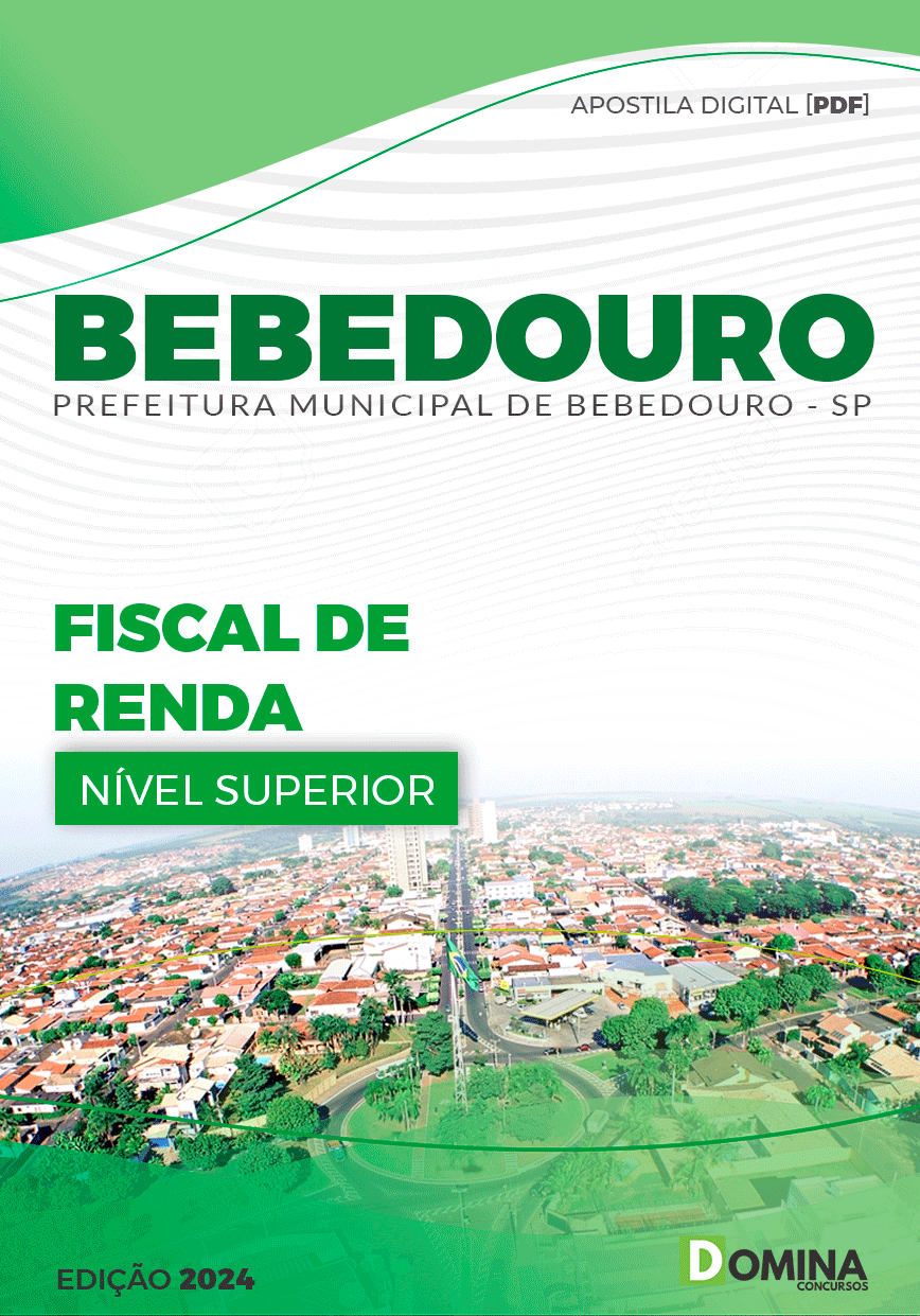 Apostila Pref Bebedouro SP 2024 Fiscal Renda