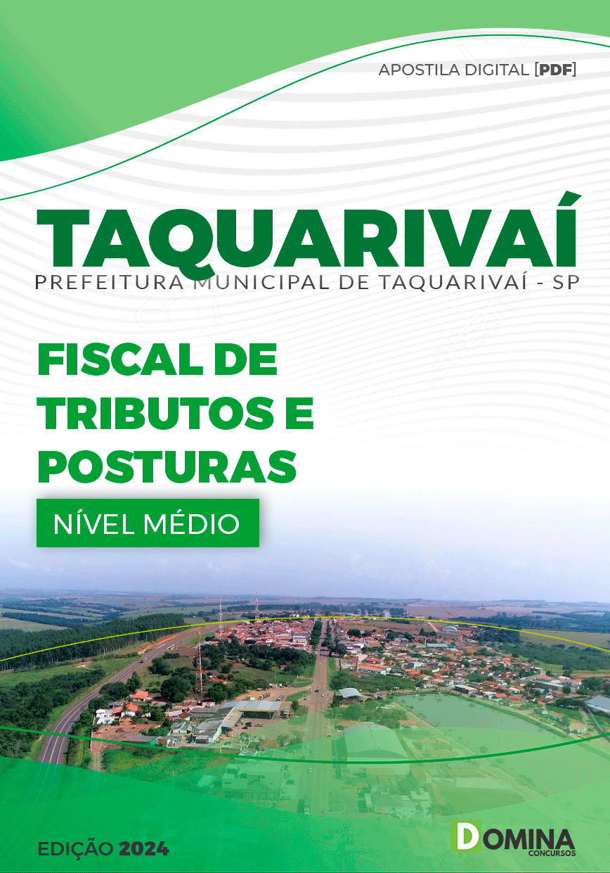 Apostila Prefeitura Taquarivaí SP 2024 Fiscal de Tributos Posturas