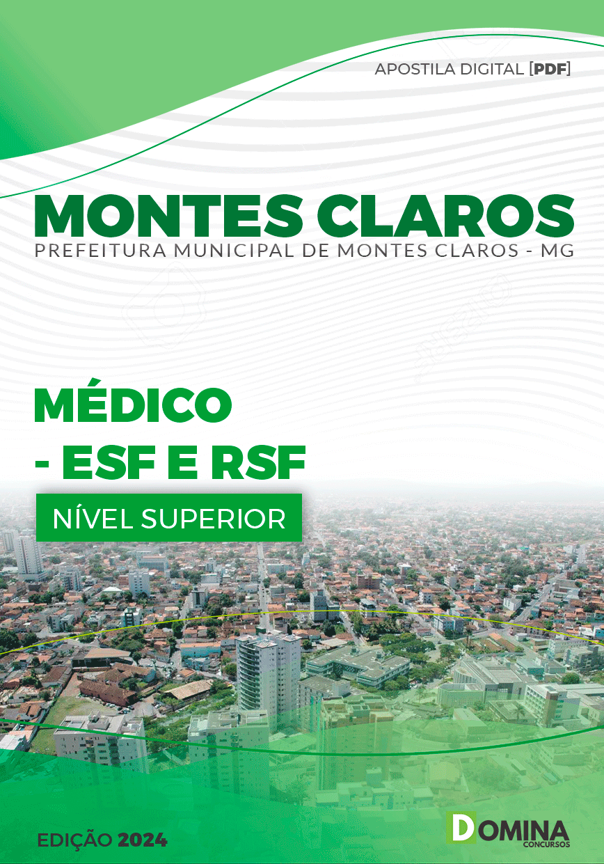 Apostila Prefeitura Montes Claros MG 2024 Médico ESF e RSF