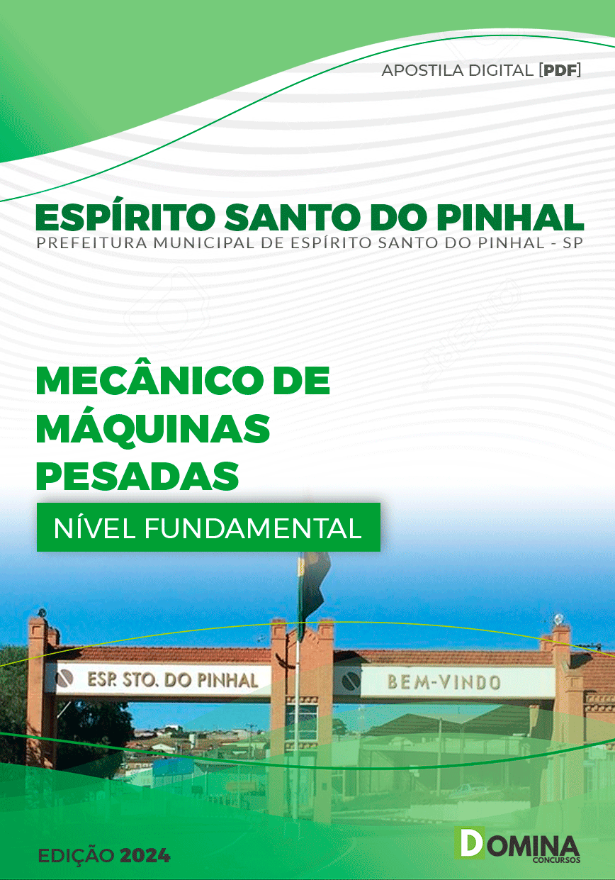 Apostila Pref Espírito Santo Do Pinhal SP 2024 Mecânico Máquinas Pesadas