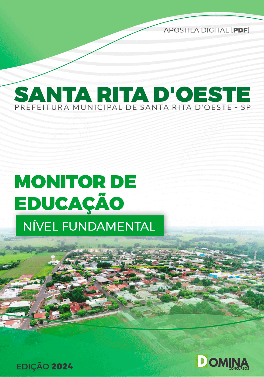 Apostila Pref Santa Rita D'Oeste SP 2024 Monitor de Educação