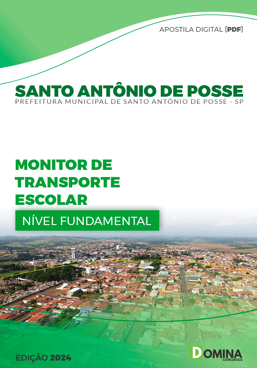Apostila Pref Santo Antônio De Posse SP 2024 Monitor Transporte Escolar