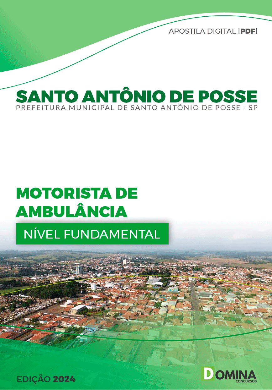 Apostila Pref Santo Antônio De Posse SP 2024 Motorista Ambulância