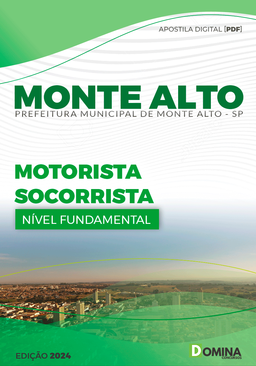 Apostila Prefeitura Monte Alto SP 2024 Motorista Socorrista