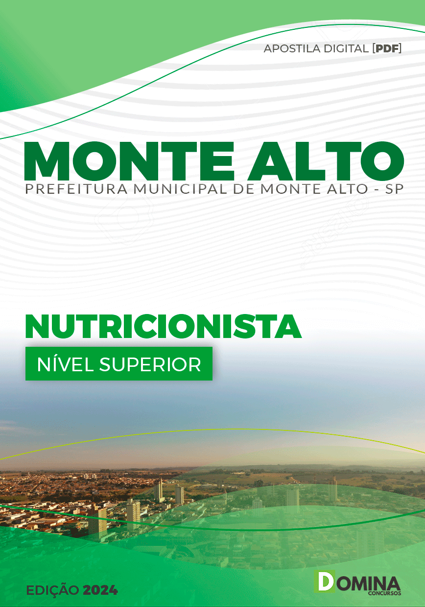 Apostila Prefeitura Monte Alto SP 2024 Nutricionista