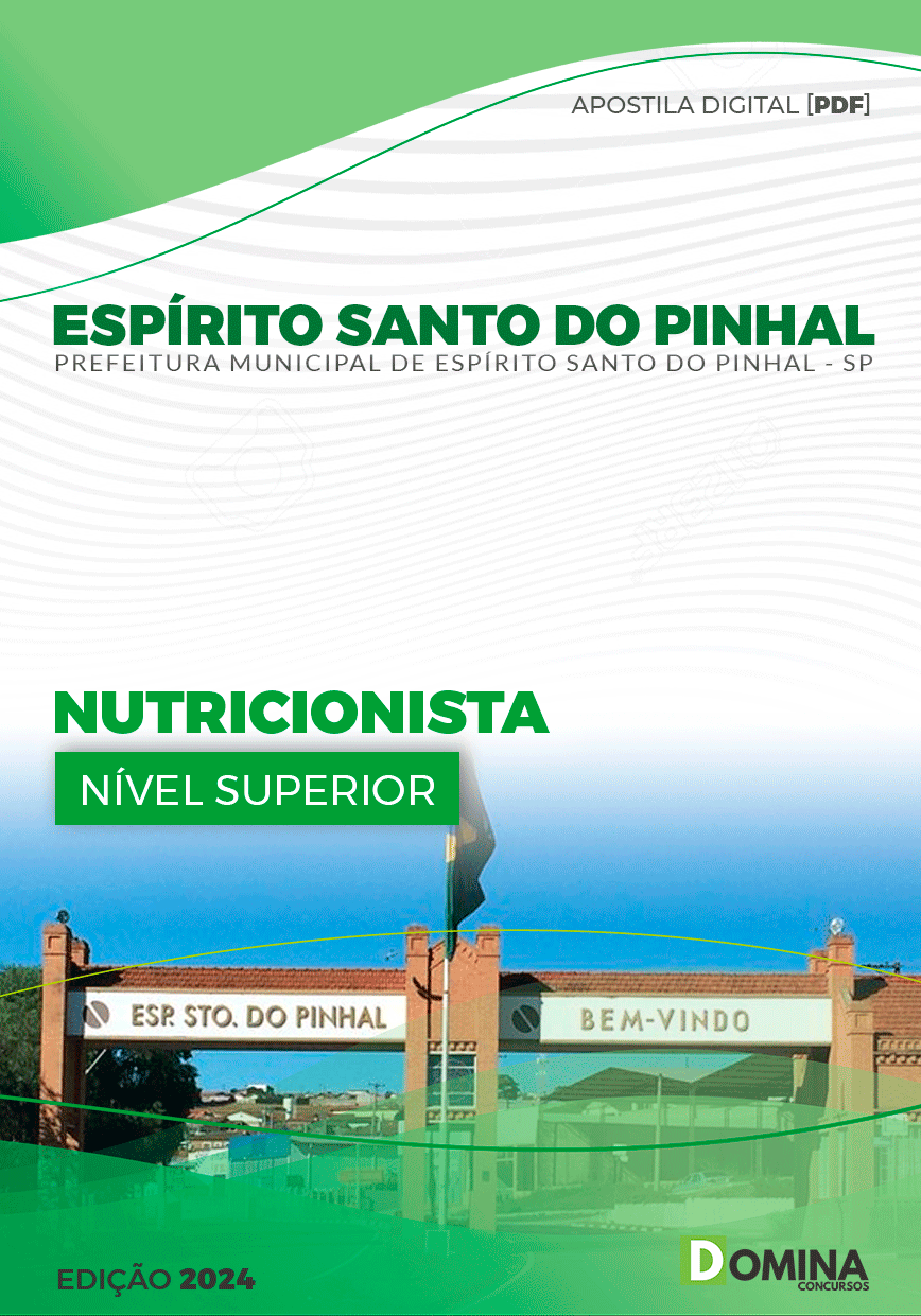 Apostila Pref Espírito Santo Do Pinhal SP 2024 Nutricionista