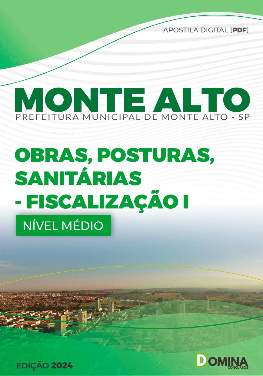Apostila Prefeitura Monte Alto SP 2024 Obras Posturas Sanitárias