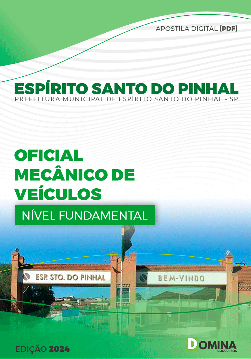 Apostila Pref Espírito Santo Do Pinhal SP 2024 Oficial Mecânico Veículos