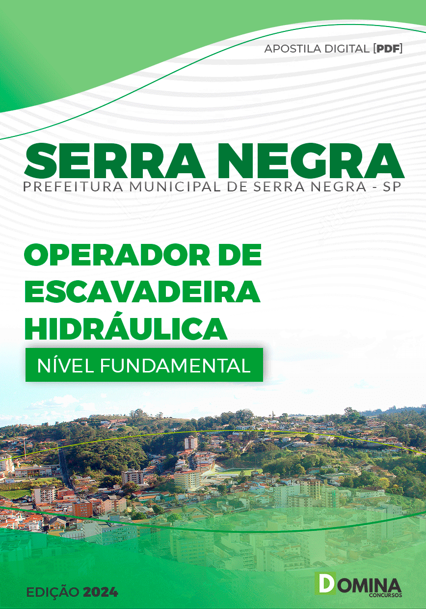 Apostila Pref Serra Negra SP 2024 Operador Escavadeira Hidráulica