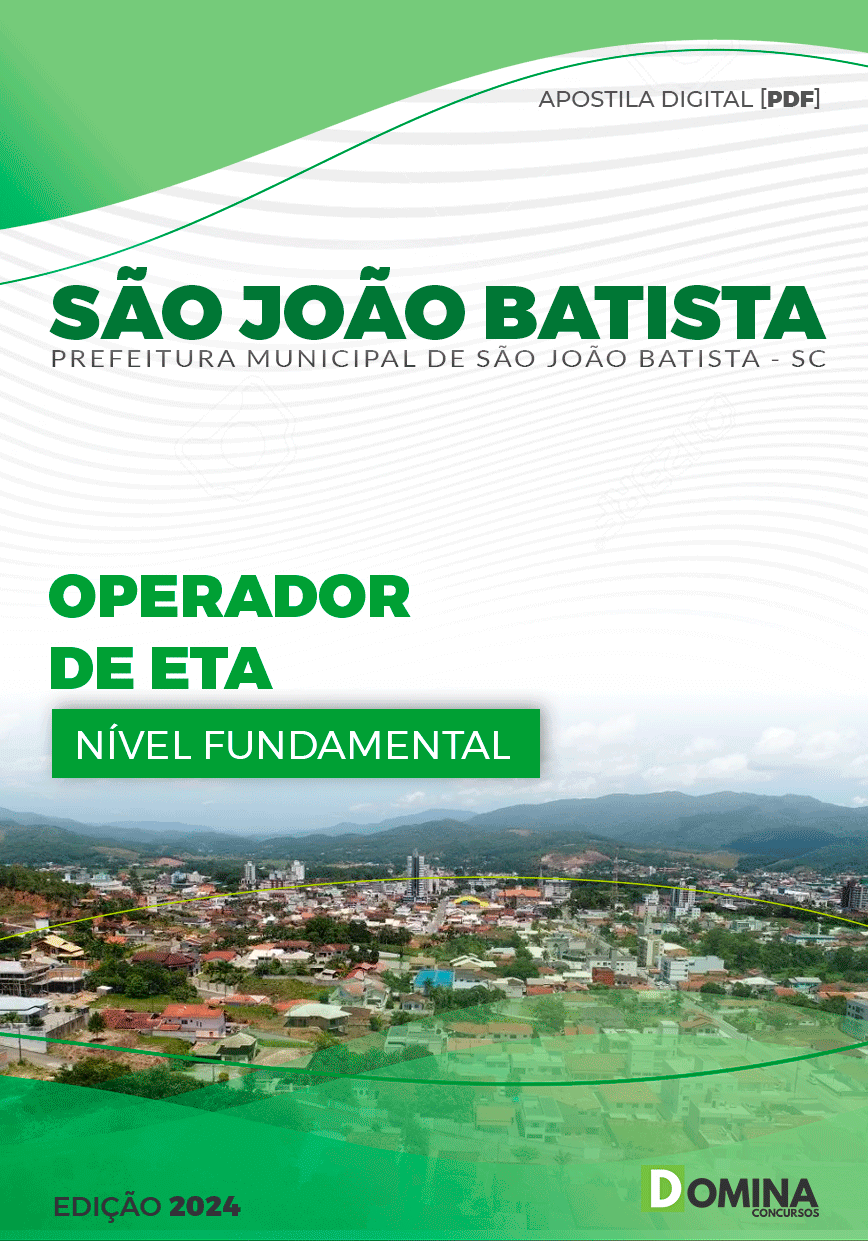 Apostila Pref São João Batista SC 2024 Operador de ETA