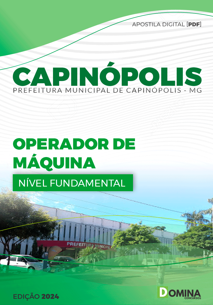 Apostila Prefeitura Capinópolis MG 2024 Operador de Máquina
