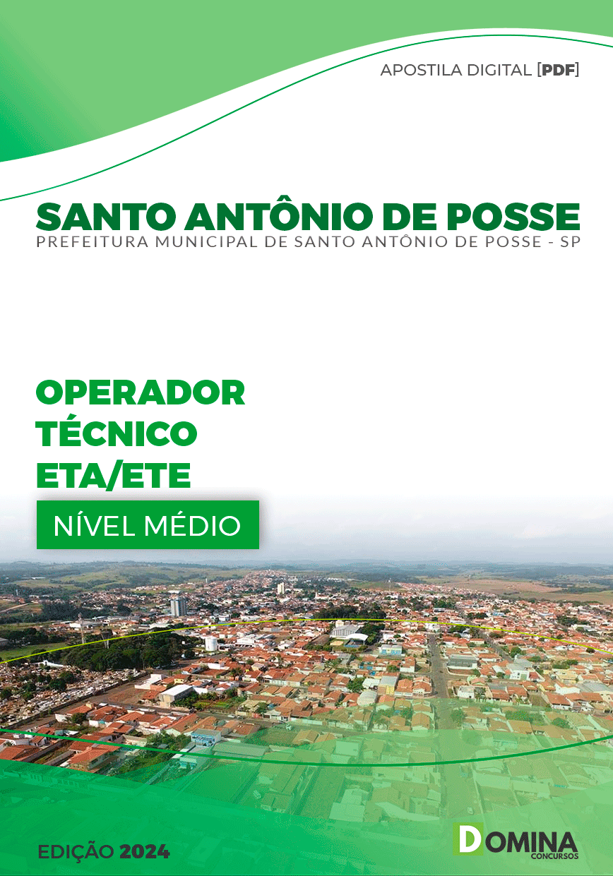 Apostila Pref Santo Antônio De Posse SP 2024 Operador Técnico ETA ETE