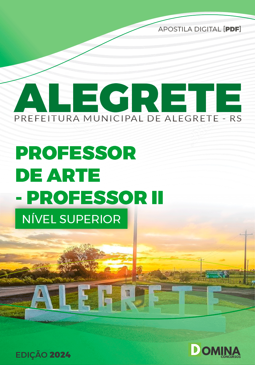 Apostila Prefeitura Alegrete RS 2024 Professor de Arte