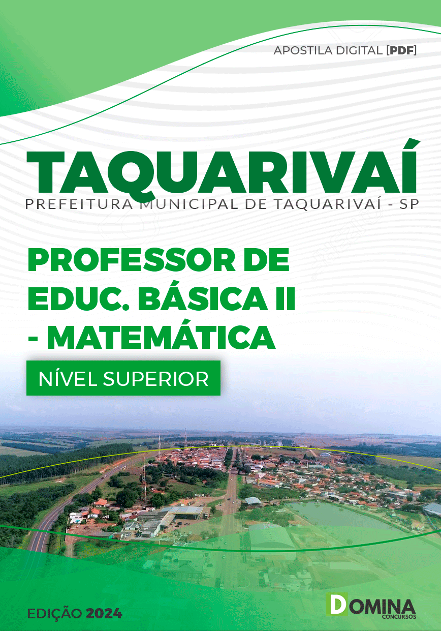 Apostila Prefeitura Taquarivaí SP 2024 Professor de Matemática