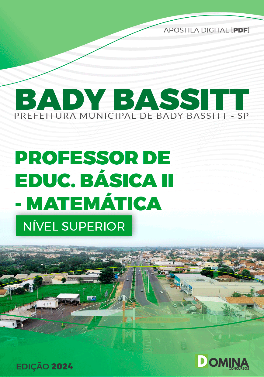 Apostila Pref Bady Bassitt SP 2024 Professor II Matemática