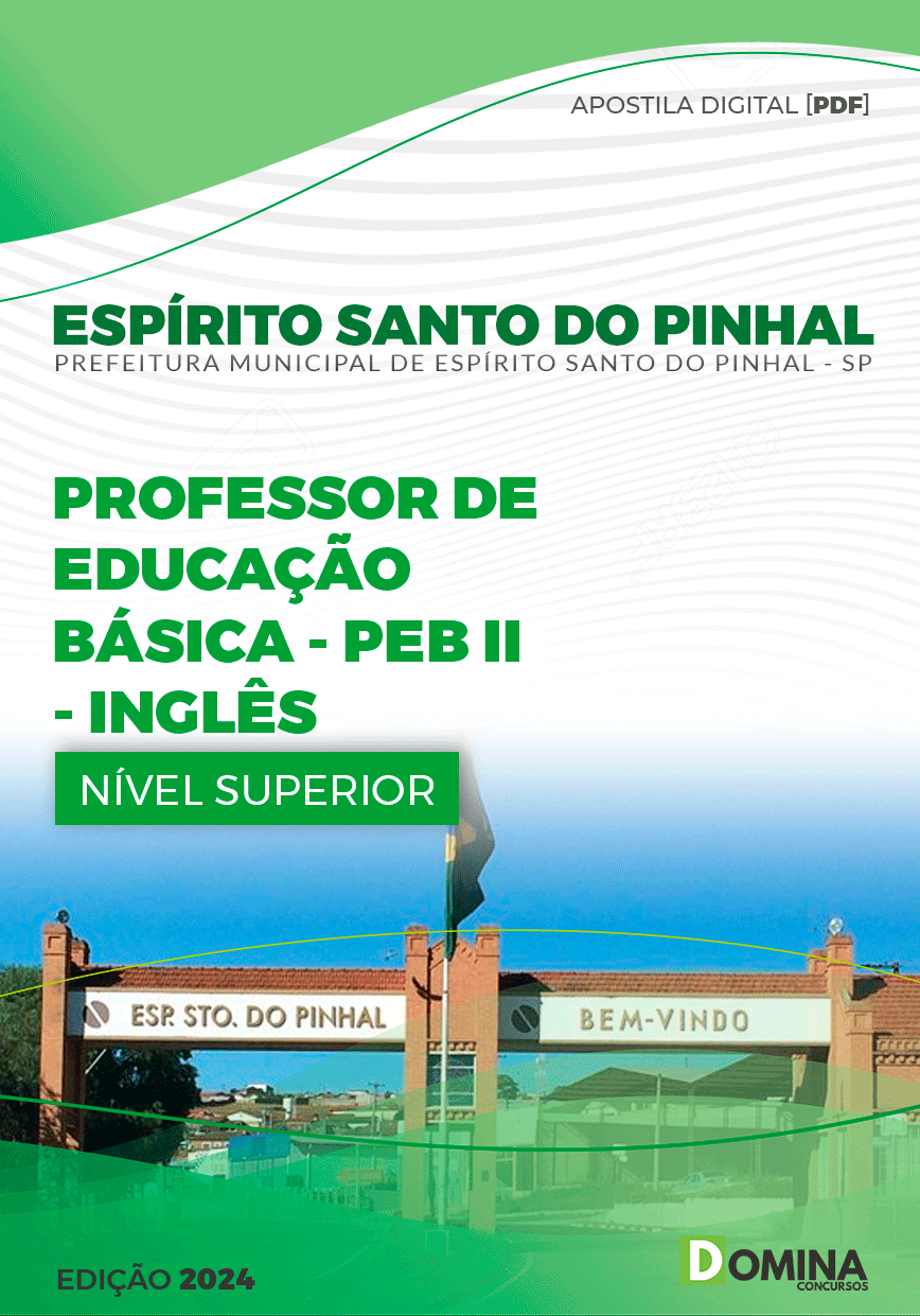 Apostila Pref Espírito Santo Do Pinhal SP 2024 Professor II Inglês