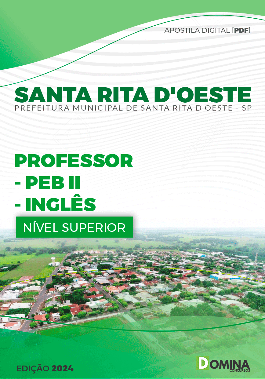 Apostila Pref Santa Rita D'Oeste SP 2024 Professor de Inglês