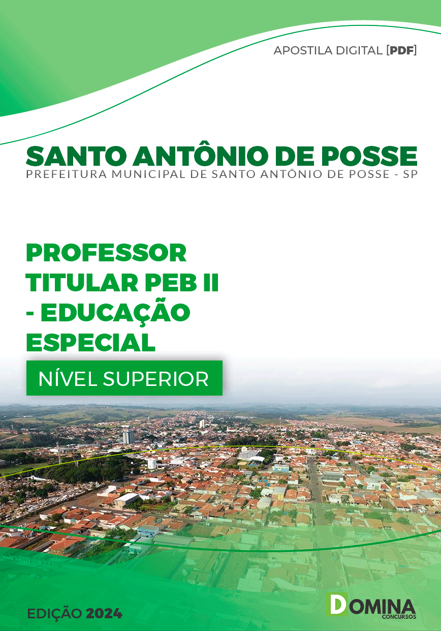 Apostila Pref Santo Antônio De Posse SP 2024 Professor II Educação Especial