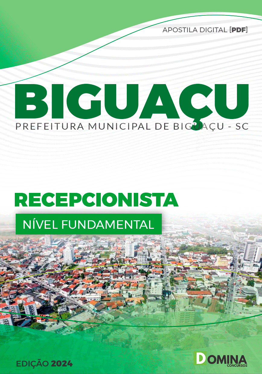 Apostila Prefeitura Biguaçu SC 2024 Recepcionista