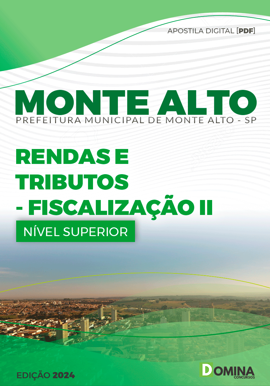 Apostila Prefeitura Monte Alto SP 2024 Rendas e Tributos