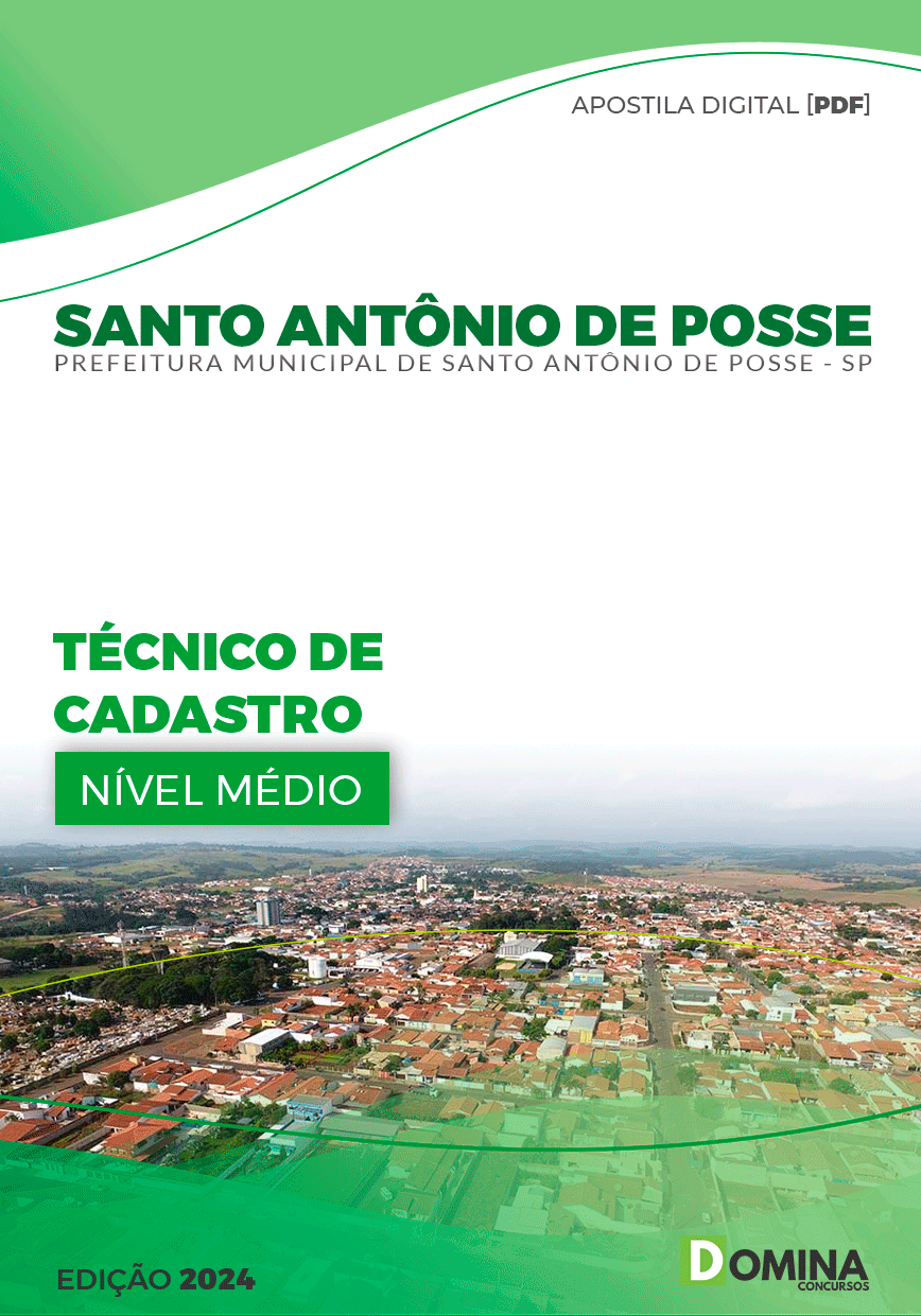 Apostila Pref Santo Antônio De Posse SP 2024 Técnico Cadastro