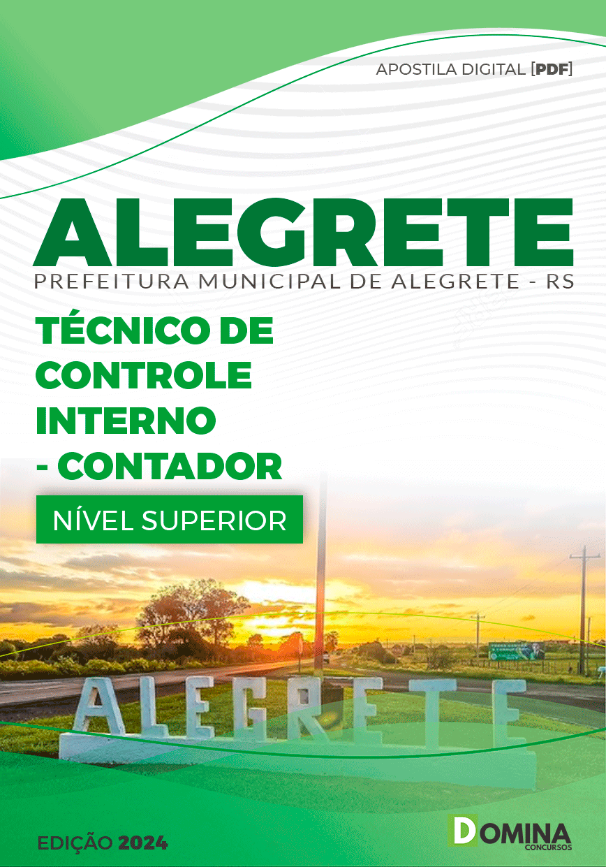 Apostila Pref Alegrete RS 2024 Tec Controle Interno Contador