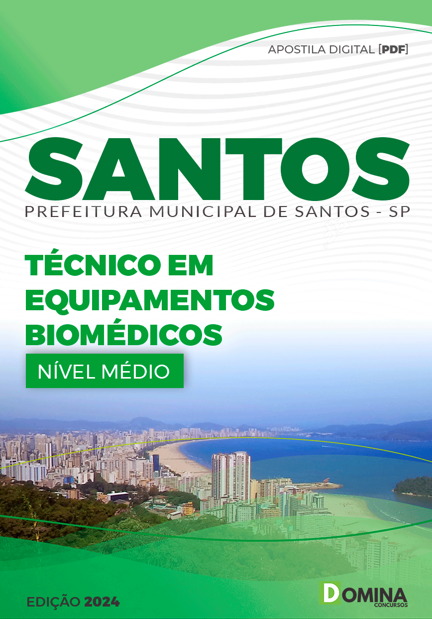 Apostila Pref Santos SP 2024 Técnico Equipamentos Biomédicos