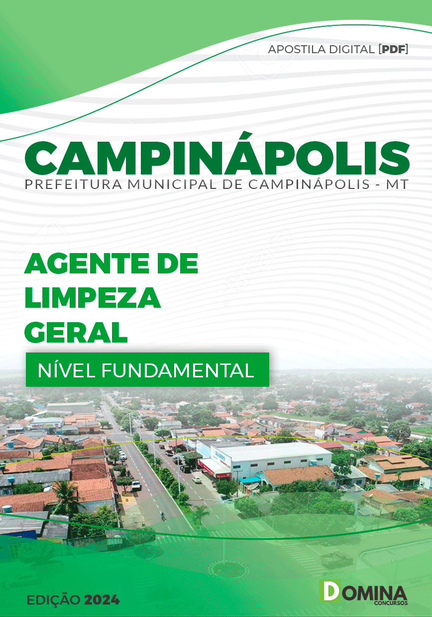 Apostila Prefeitura Campinápolis MT 2024 Agente Limpeza Geral